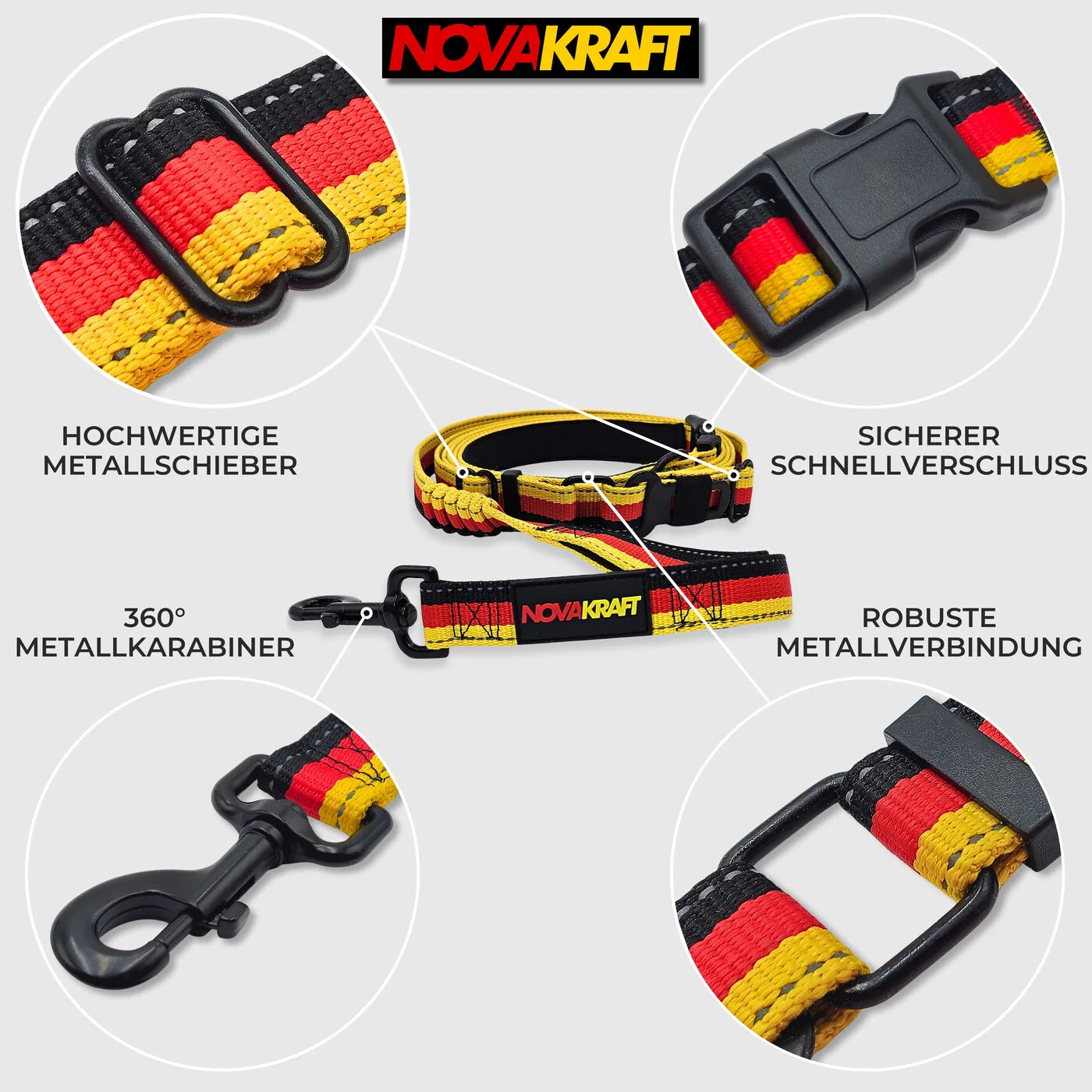 Hochwertige Metalldetails — Schieber, Verschluss, Karabiner