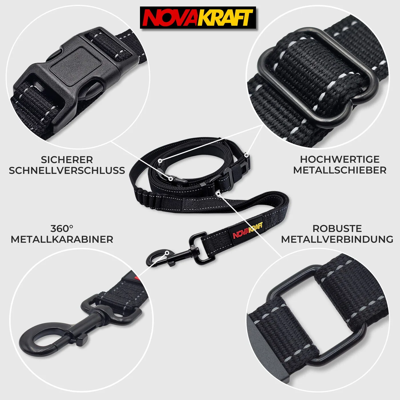 Hochwertige Metalldetails — Schieber, Verschluss, Karabiner
